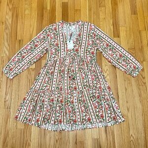 Japna Floral Midi Dress - Red and Green